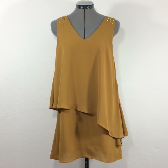 Very J Dresses & Skirts - NWT Very J flapper style yellow dress with studs-S